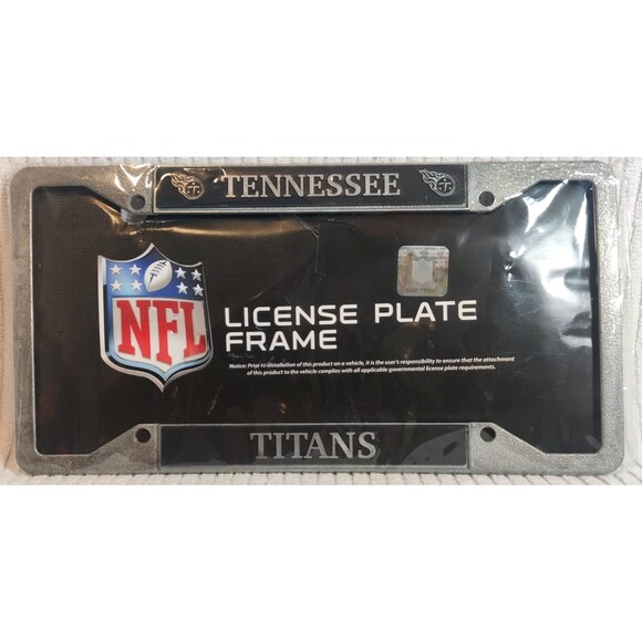 Tennessee Titans License Plate Frame Black and Silver, NFL - NEW - Picture 1 of 2